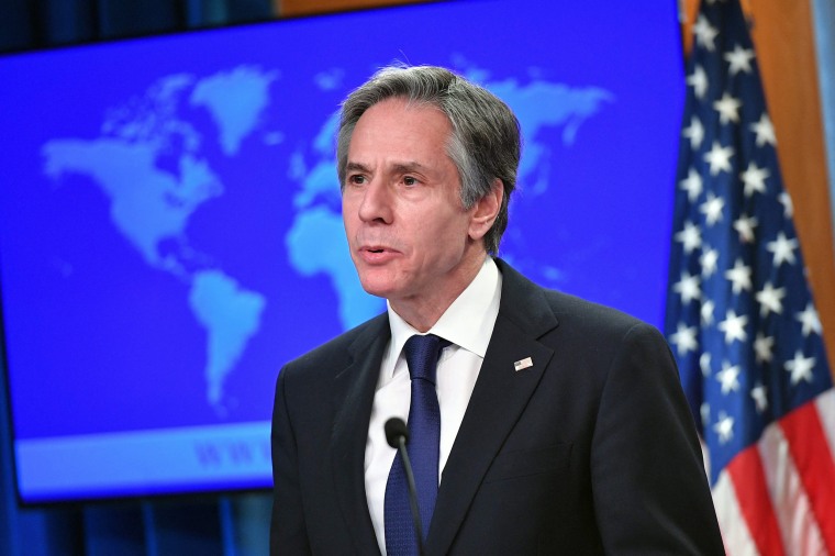 Image: Secretary of State Antony Blinken speaks during the release of the 2020 Country Reports on Human Rights Practices, at the State Department in on March 30, 2021.