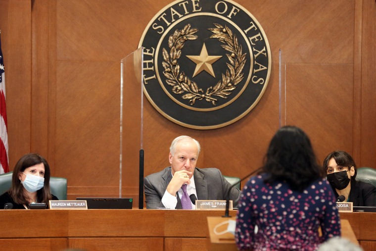 Image: Texas House Human Services committee listens to the statement by Dr. Natalie Kissoon, a child abuse pediatrician, during a hearing in Austin on March 30, 2021.