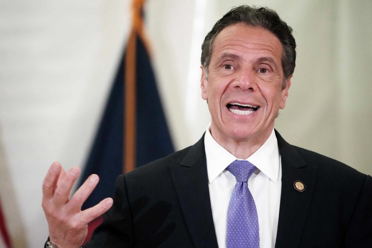 New York Gov. Andrew Cuomo speaks in the Bronx borough of New York City on March 26, 2021.