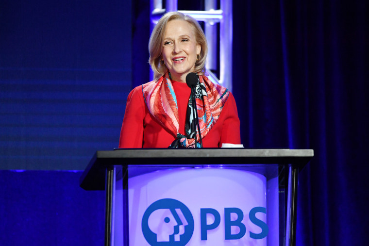President and CEO of PBS, Paula Kerger speaks during the PBS segment of the 2020 Winter TCA Press Tour on Jan. 10, 2020 in Pasadena, Calif.