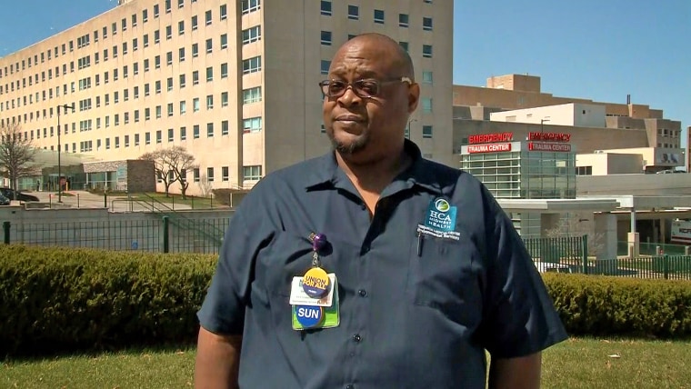 Jamelle Brown, a technician at Research Medical Hospital in Kansas City, Kan.