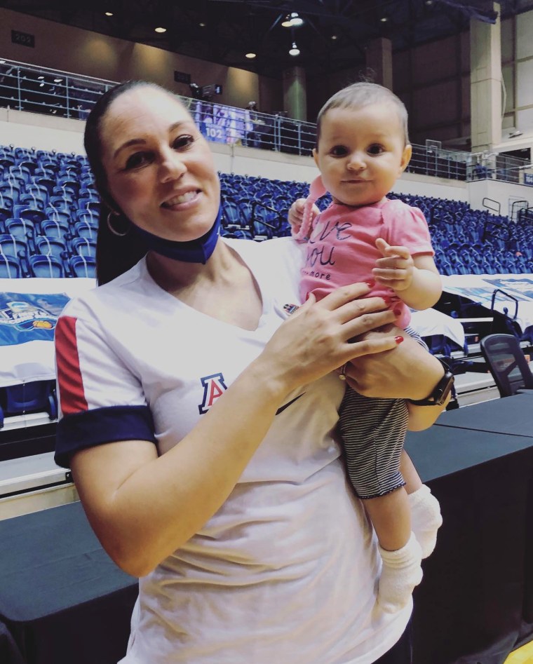 Adia Barnes and her daughter, Capri.