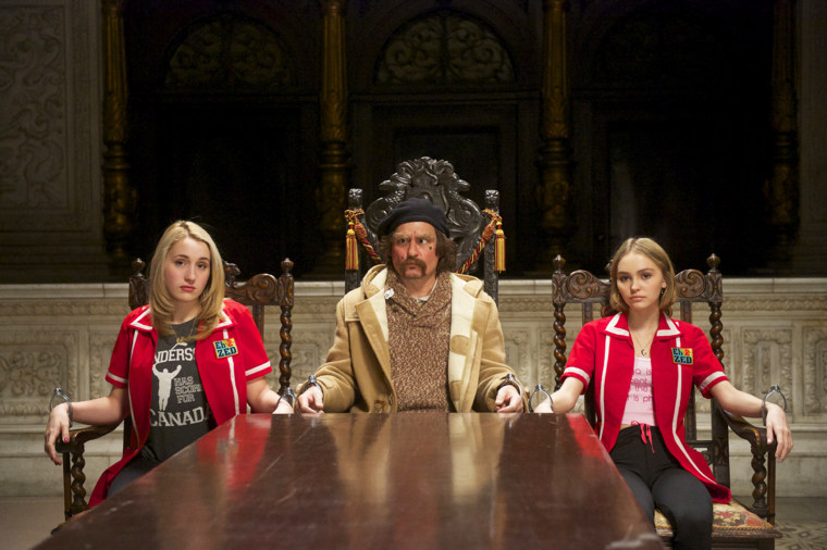 Lily-Rose Depp (r.) with dad Johnny (c.) and Harley Rose in "Yoga Hosers."