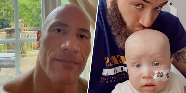 The Rock offered words of encouragement and support for both little Azaylia and her father.