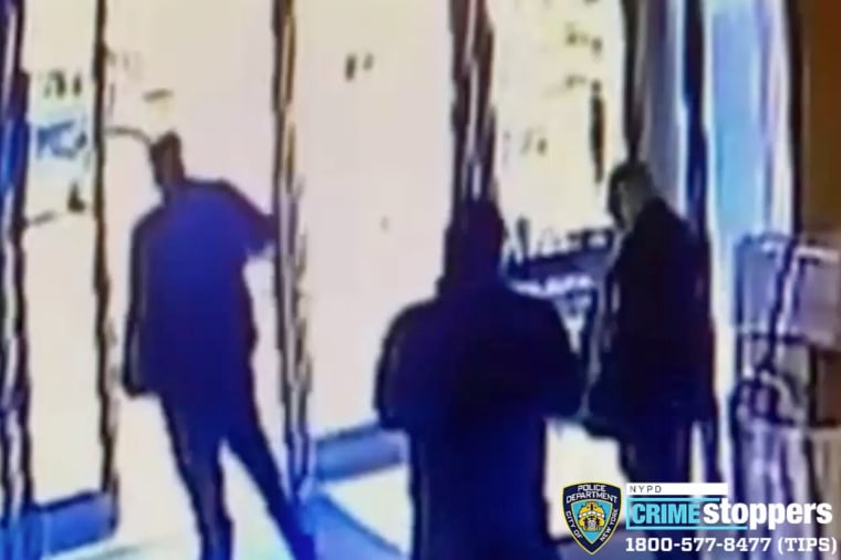 A woman was attacked in front of an apartment building at 360 West 43rd St in Midtown Manhattan on Monday March 29,2021.