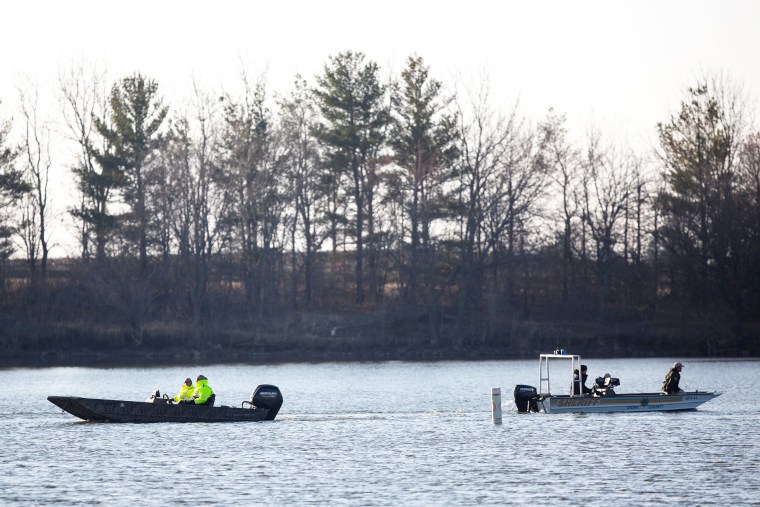 Law enforcement resume the search for a missing Iowa State University Crew Club member on Monday, March 29, 2021, at Little Wall Lake in Iowa.
