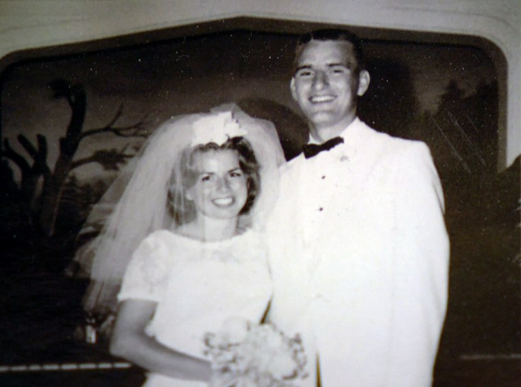Karl Waitschies with his wife Donna on their wedding day.