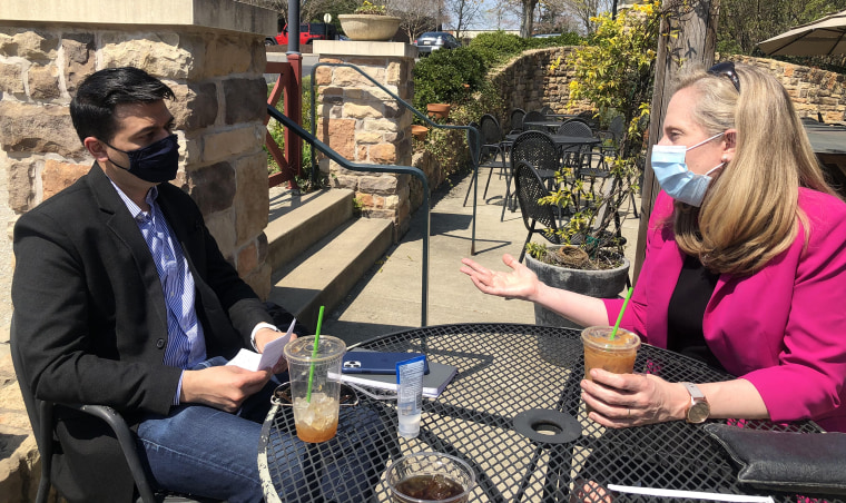 Image: NBC News' Sahil Kapur interviews Rep. Abigail Spanberger