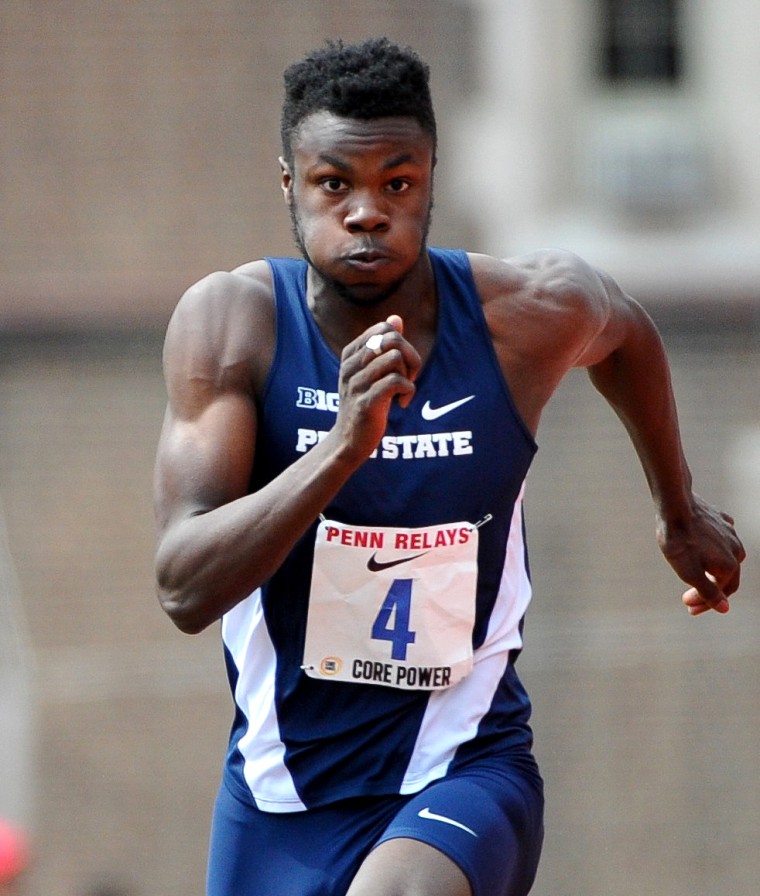 26 April 2014: Steve Waithe from Penn State, competes in the Men's Triple Jump Championship during the Penn Relays in Philadelphia on April 26, 2014.