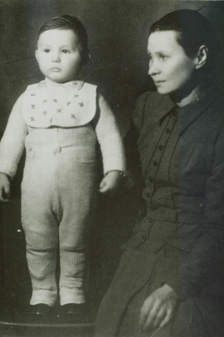 Abe Foxman with his mother as a young boy in Lithuania.
