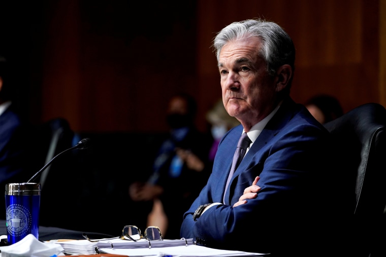 Chair of the Federal Reserve Jerome Powell listens during a Senate Banking Committee hearing on Dec. 1, 2020.