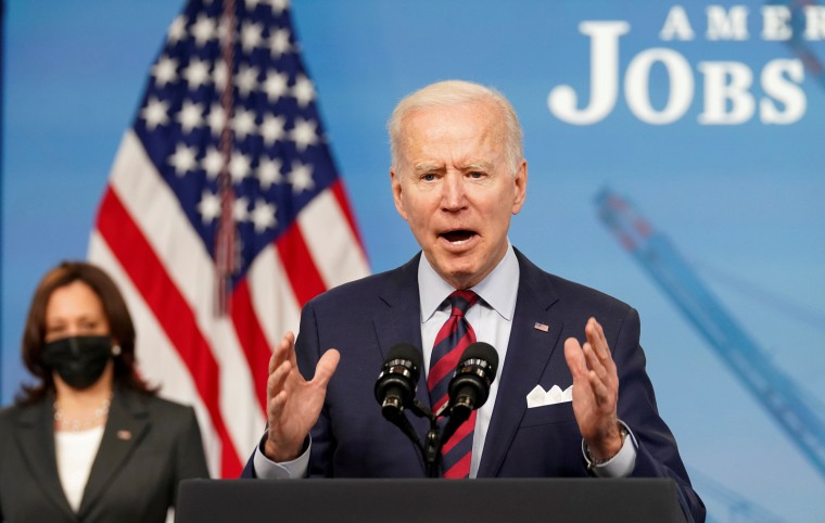 President Joe Biden speaks about jobs and the economy at the White House on April 7, 2021.