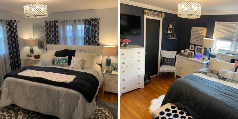 Driver transformed her bedroom with a darker color and shifted her bed to another side to open up the space.