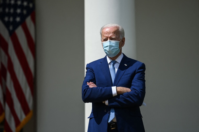 Image: President Joe Biden in the Rose Garden of the White House on April 8, 2021.