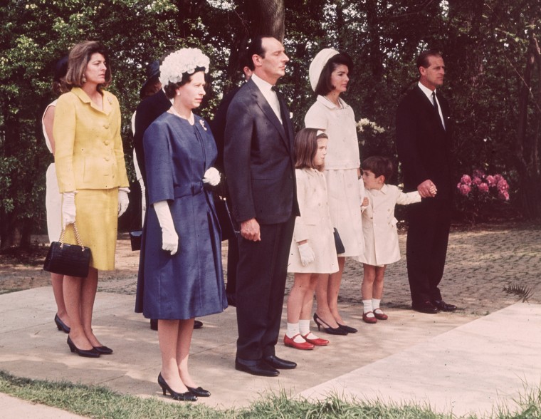 Queen Elizabeth II, Prince Philip, Jackie Kennedy, John Jr. and Caroline