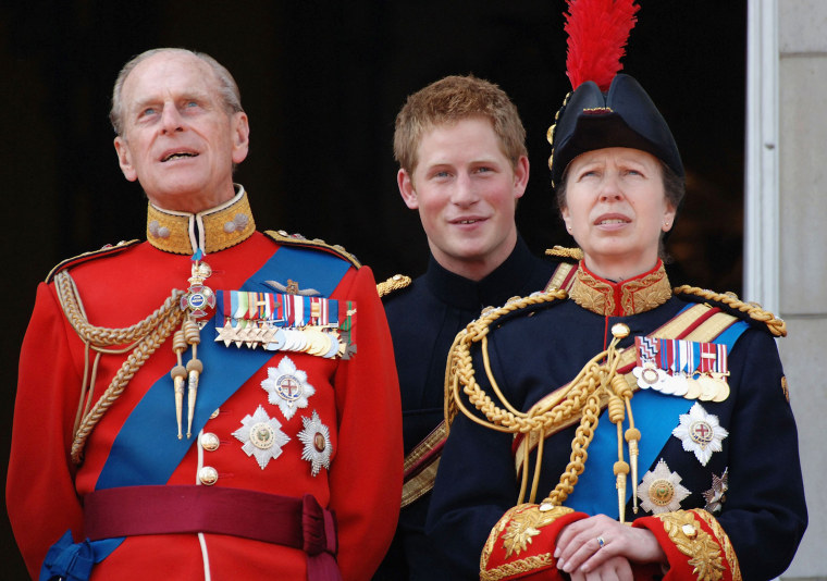 Prince Philip, Duke of Edinburgh, Prince Harry and Princess Anne