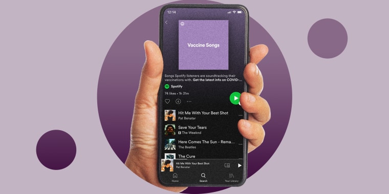 People are now creating vaccine playlists on Spotify.