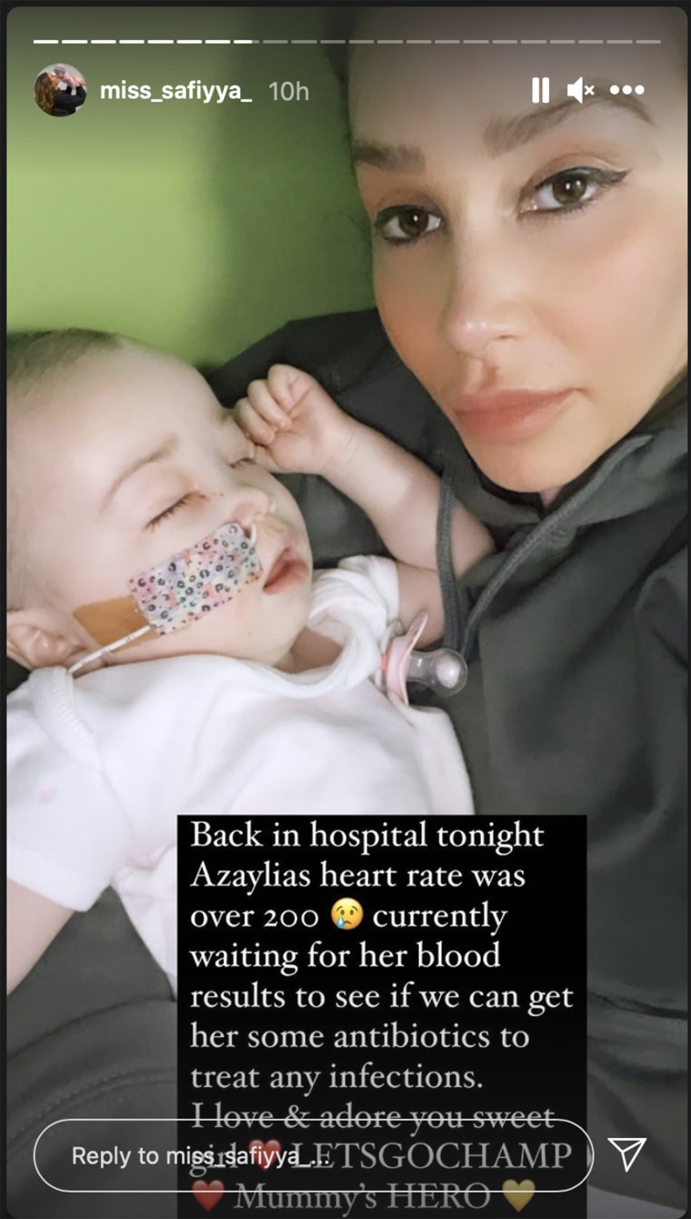 Vorajee shared a brief update about Azaylia's condition Tuesday night. 