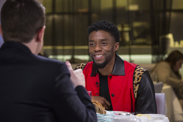 Chadwick Boseman filming his Sunday Sitdown in March 2018.