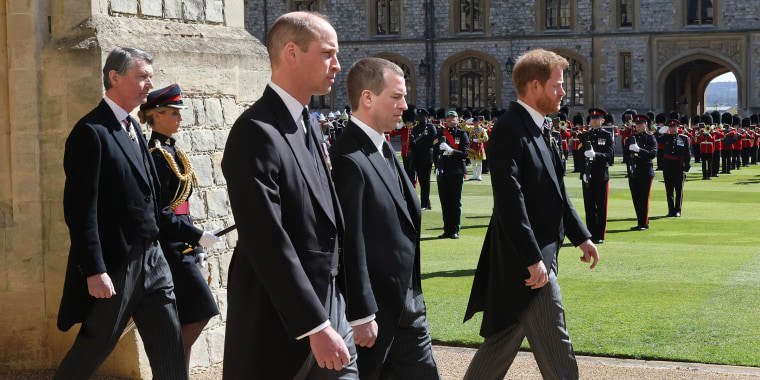 Prince William and Prince Harry at Prince Philip's funeral