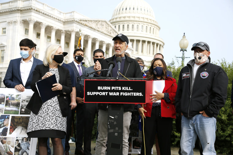 Comedian Jon Stewart Joins Members Of Congress For Press Conference On New Legislation Supporting Care For Veterans