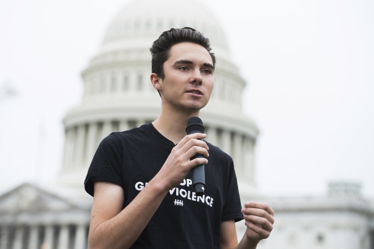 David Hogg speaks on the East Front of the Capitol