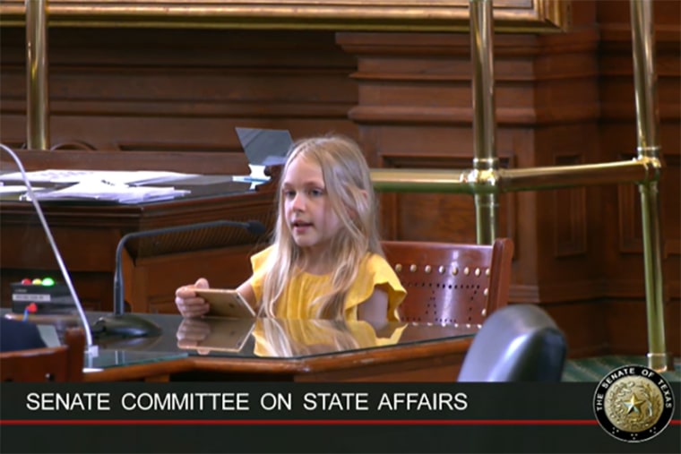 Image: Speaking before the Senate Committee on State Affairs on Monday, Kai Shappley