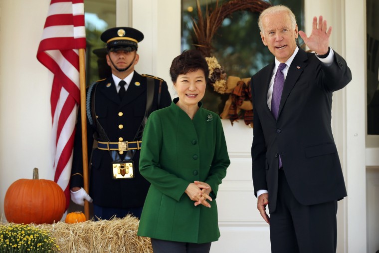 Image: Joe Biden with President Park Geun-hye of South Korea
