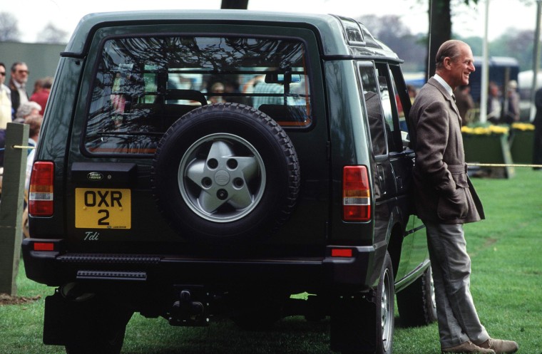 Image: Prince Philip at the Windsor Horse Show alongside his Land Rover Discovery.