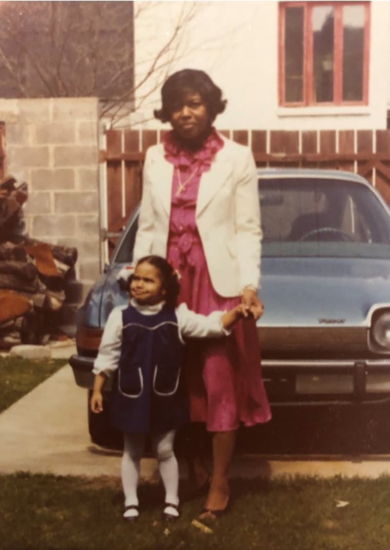 Kristen Welker as a girl with her mom.