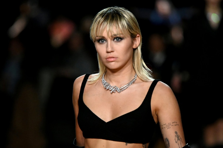 Image: Miley Cyrus walks the runway at New York Fashion Week on Feb. 12, 2020.