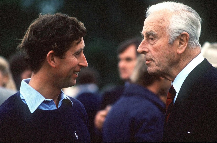 Image: Prince Charles with Lord Mountbatten after watching polo at Smiths Lawn, Windsor in 1979.
