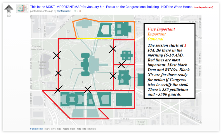 An anonymous post on TheDonald.win ahead of the Jan. 6 Capitol riot.