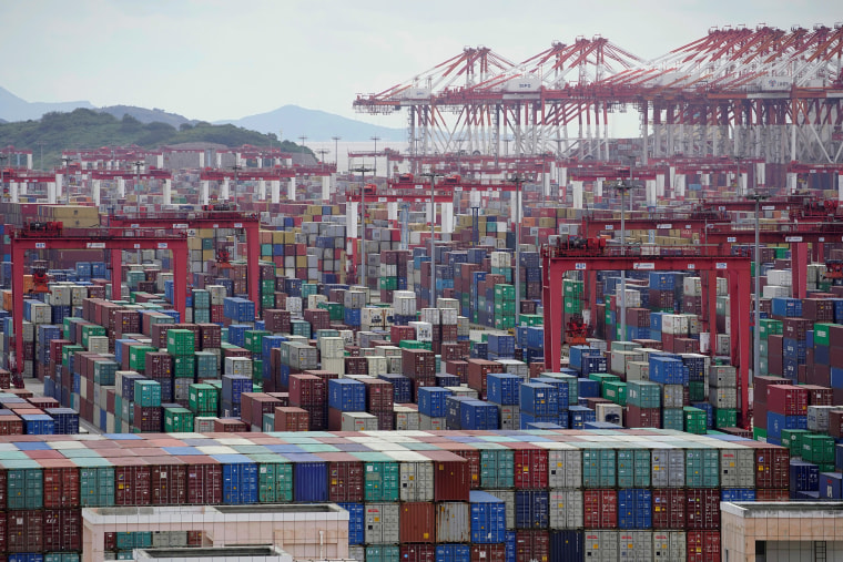 Image: Containers are seen at the Yangshan Deep-Water Port in Shanghai, China