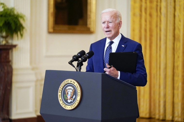 President Joe Biden speaks in the East Room of the White House on April 15, 2021.