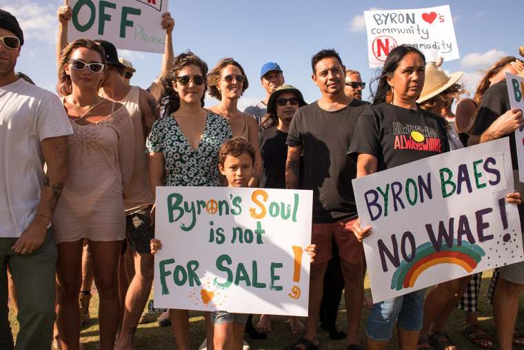 Image: Protests against the show in Byron Bay, Australia.