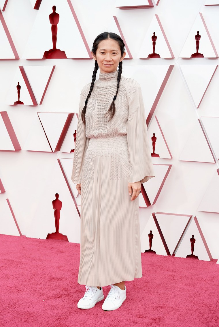 Image: Chloe Zhao attends the 93rd Annual Academy Awards at Union Station on April 25, 2021 in Los Angeles.