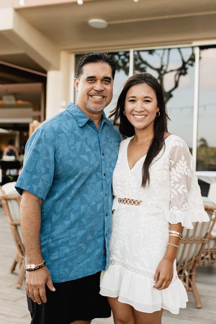 Codie Cox, pictured with her uncle, Michael Cox, is a Hawaiian-Chinese history teacher in San Rafael, California