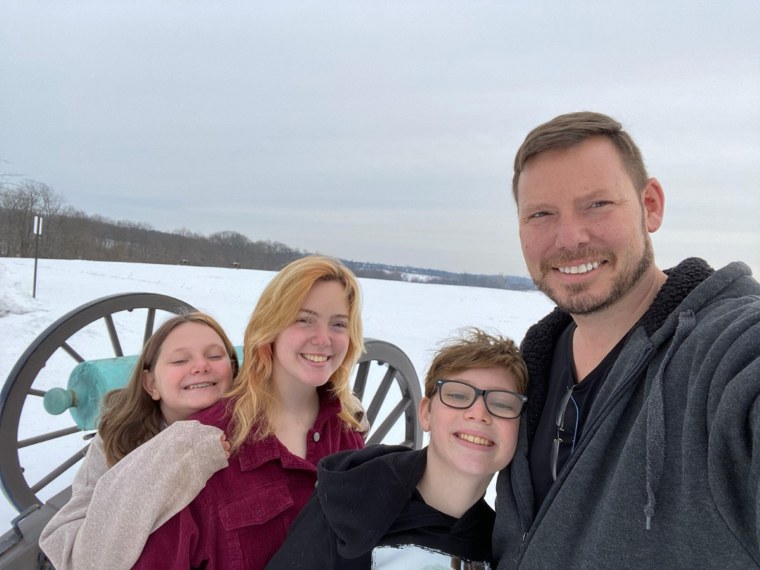 Gupman shares a happy moment with his children before his surgery.