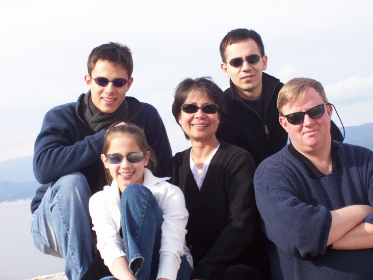 The author and her family on vacation in 2005.