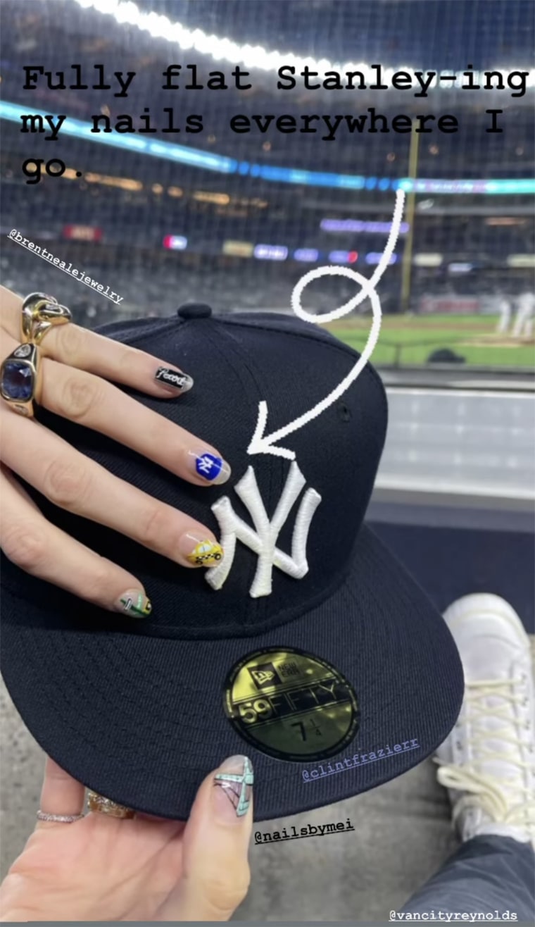 Lively showed off her New York City-themed manicure.