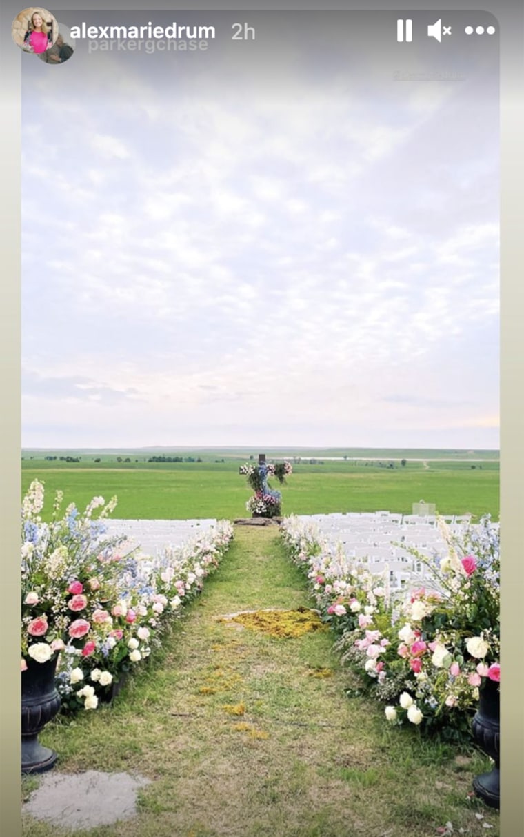 Alex Drummond walked down the aisle at her family's ranch in Oklahoma.