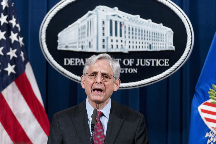 Attorney General Merrick Garland speaks about the jury's verdict in the case against former Minneapolis Police Officer Derek Chauvin on April 21, 2021, in Washington.