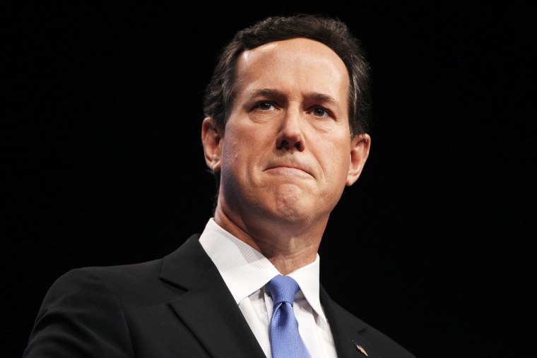 Former Sen. Rick Santorum speaks before the American Israel Public Affairs Committee in Washington on March 6, 2012.