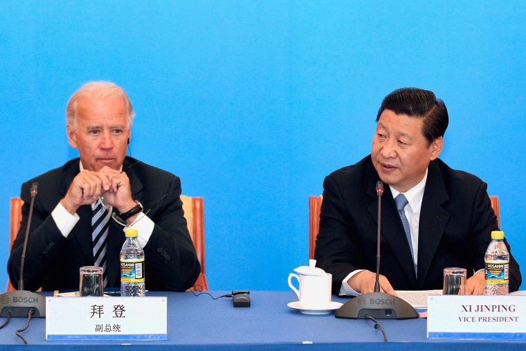 Image: Then Vice President Biden held talks with Chinese President Xi Jinping in Beijing in August 2011