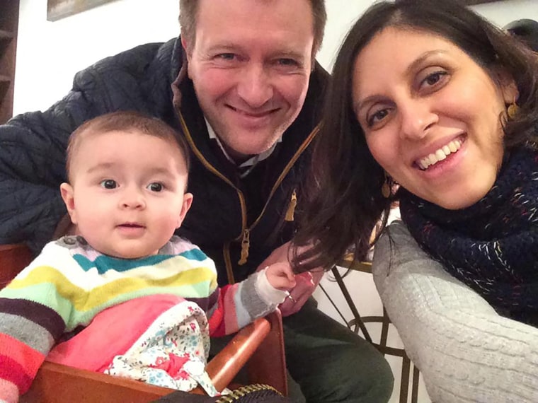 Image: Nazanin Zaghari-Ratcliffe with her husband and daughter