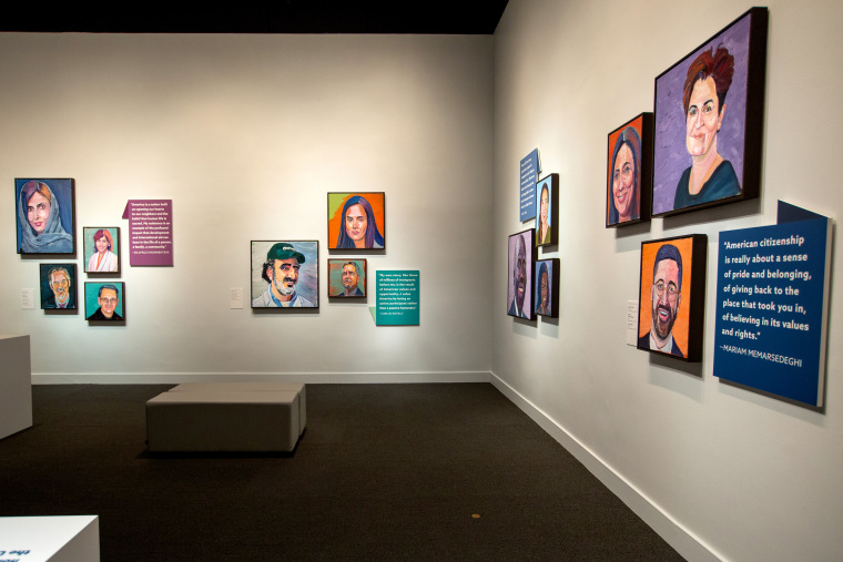 Former President George W. Bush's  exhibit of portraits "Out of Many, One: Portraits of America's Immigrants" at the George W. Bush Presidential Center in Dallas, Texas.