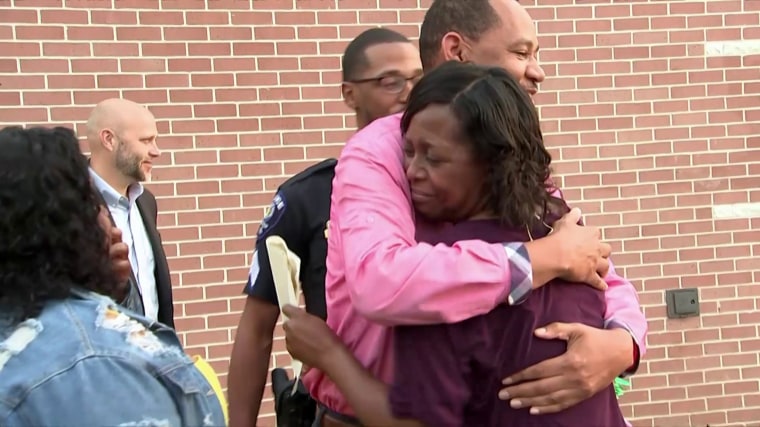 Smith's family was there for the surprise at her school on Tuesday morning. 