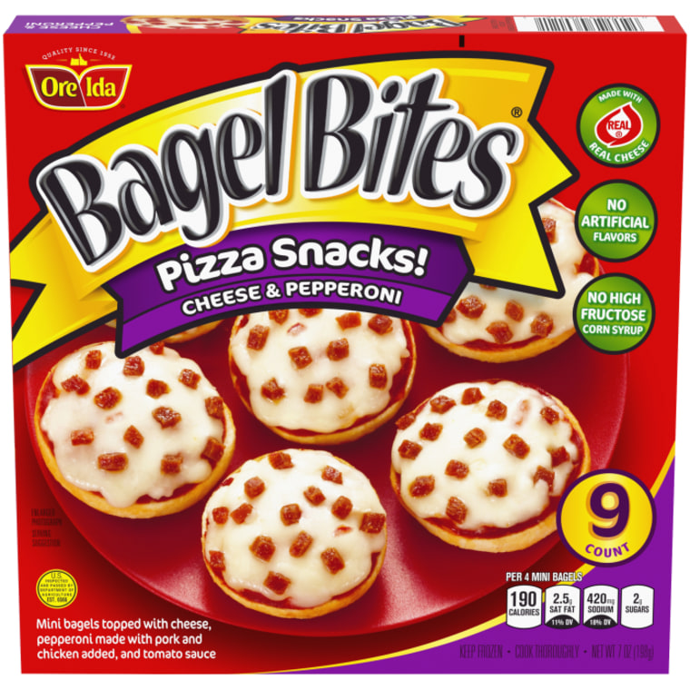Bagel Bites are pint-sized pizza snacks that come in multiple varieties.