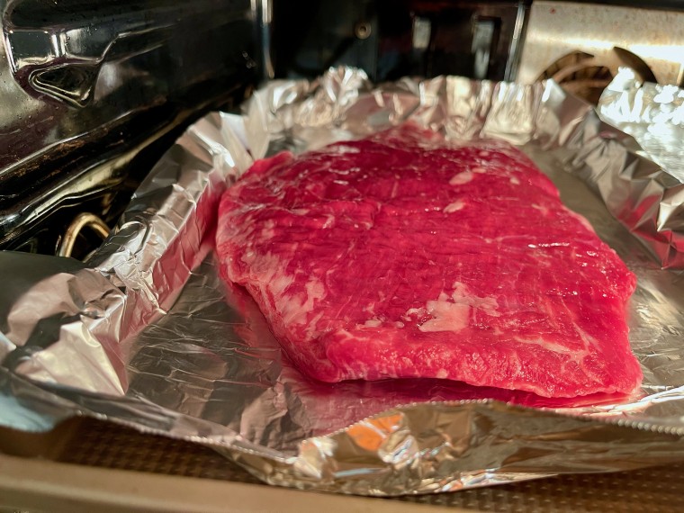 Flank steak is also known as London broil because the easiest way to cook it is under the broiler.